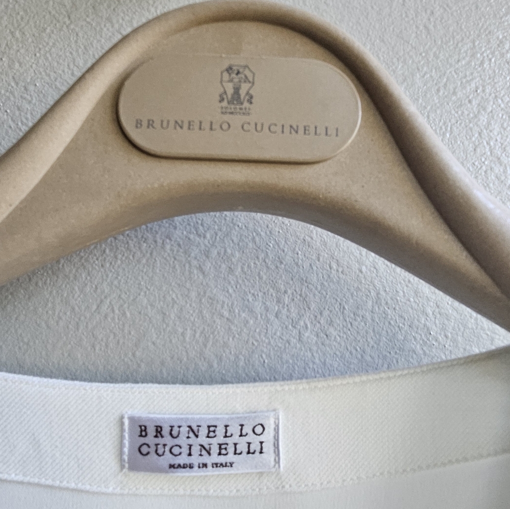 Brunello Cucinelli White Dress • Size S • Luxury Designer